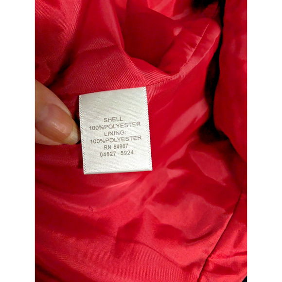 Christopher & Banks Jacket Womens Sz Large Red Sparkle Tweed Like Zip Up - Picture 7 of 9